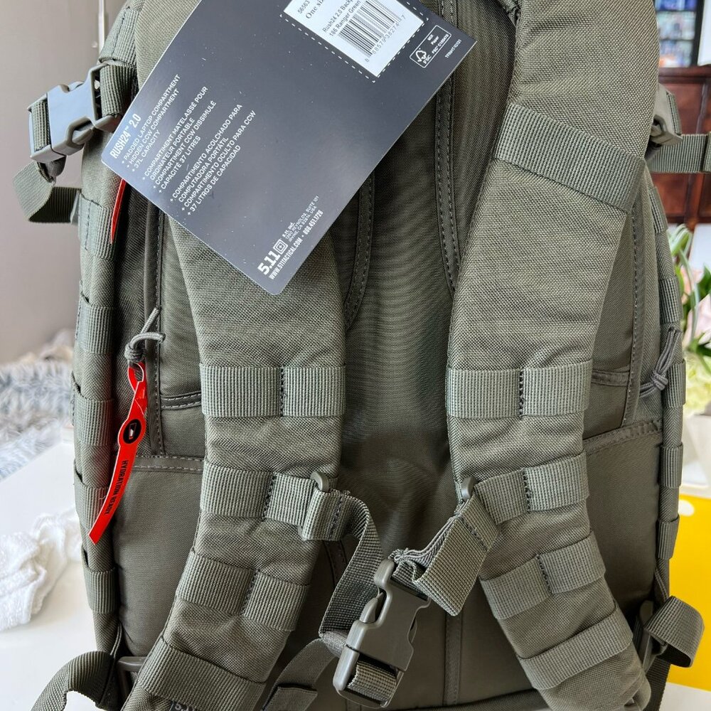 5.11 Tactical Backpack RUSH 24 2.0 Backpack 37L Ranger Green - Picture 4 of 5